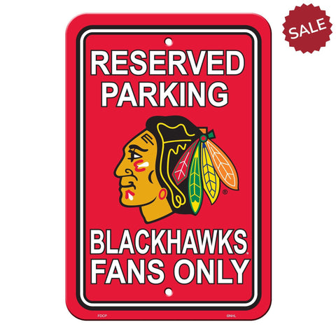 Chicago Blackhawks Sign - Plastic - Reserved Parking - 12 in x 18 in - Team Fan Cave