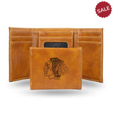 Chicago Blackhawks Wallet Trifold Laser Engraved