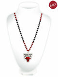 Chicago Bulls Beads with Medallion Mardi Gras Style - Special Order