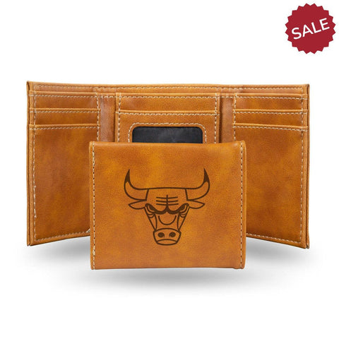 Chicago Bulls Wallet Trifold Laser Engraved