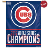 Chicago Cubs Banner 27x37 Vertical 2016 World Series Champs Design - Team Fan Cave