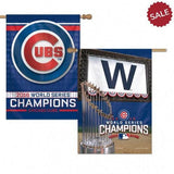 Chicago Cubs Banner 28x40 Vertical 2 Sided 2016 World Series Champs Design - Team Fan Cave