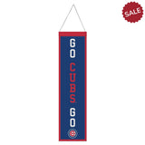 Chicago Cubs Banner Wool 8x32 Heritage Slogan Design - Special Order-0