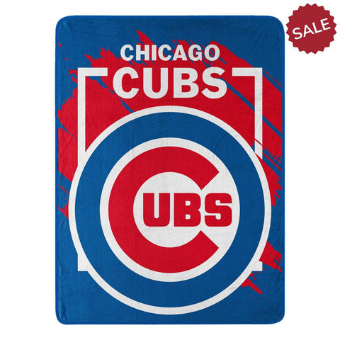 Chicago Cubs Blanket 46x60 Micro Raschel Dimensional Design Rolled