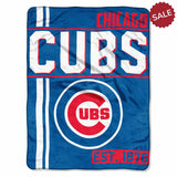 Chicago Cubs Blanket 46x60 Raschel Structure Design Rolled