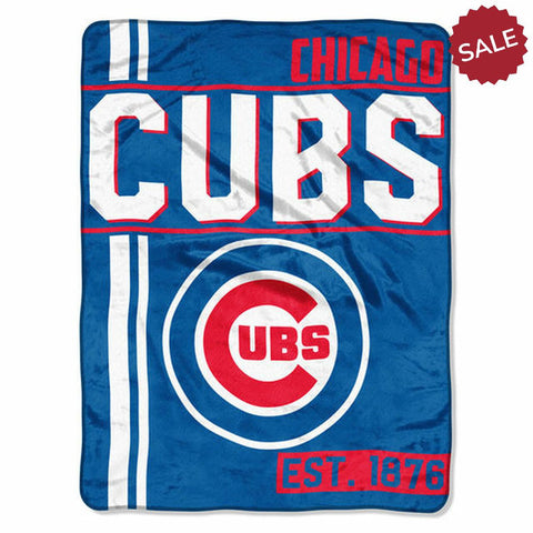 Chicago Cubs Blanket 46x60 Raschel Structure Design Rolled