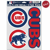 Chicago Cubs Decal Multi Use Fan 3 Pack