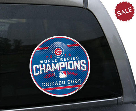 Chicago Cubs Large Window Film - 2016 World Series Champs - Team Fan Cave