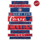 Chicago Cubs Sign 11x17 Wood Family Word Design-0