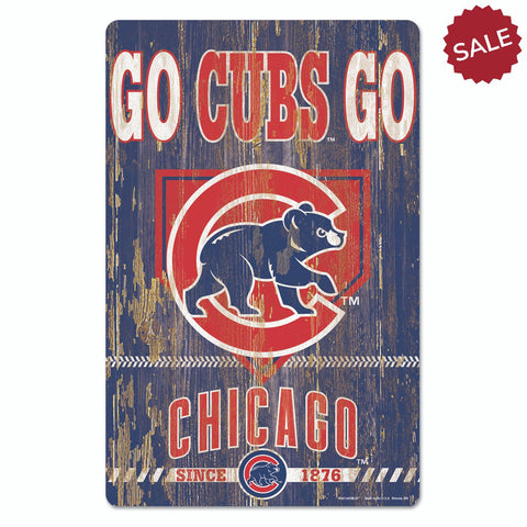 Chicago Cubs Sign 11x17 Wood Slogan Design-0