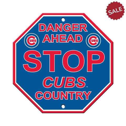 Chicago Cubs Sign 12x12 Plastic Stop Style - Special Order - Team Fan Cave