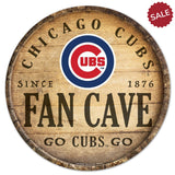 Chicago Cubs Sign Wood 14 Inch Round Barrel Top Design-0