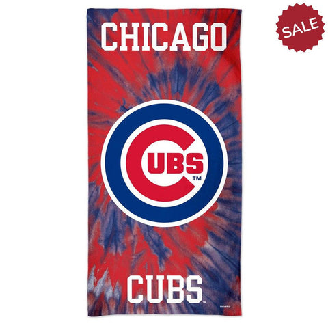 Chicago Cubs Towel 30x60 Beach Style Tie-Dye Design