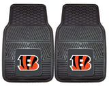 Cincinnati Bengals Car Mats Heavy Duty 2 Piece Vinyl - Team Fan Cave