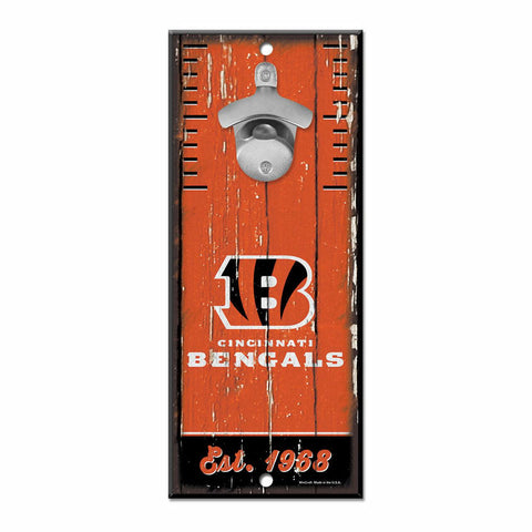 Cincinnati Bengals Sign Wood 5x11 Bottle Opener - Special Order