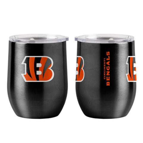 Cincinnati Bengals Travel Tumbler 16oz Stainless Steel Curved-0