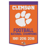 Clemson Tigers Banner Wool 24x38 Dynasty Champ Design Football-0