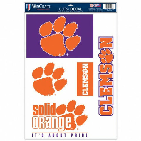 Clemson Tigers Decal 11x17 Ultra 4pc