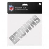 Cleveland Browns Decal 6x6 Perfect Cut Chrome - Team Fan Cave