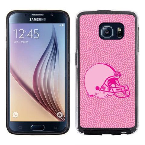 Cleveland Browns Phone Case Pink Football Pebble Grain Feel Samsung Galaxy S6 - Team Fan Cave