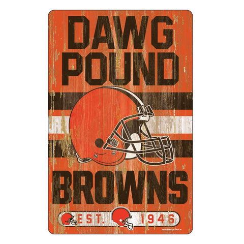 Cleveland Browns Sign 11x17 Wood Slogan Design-0