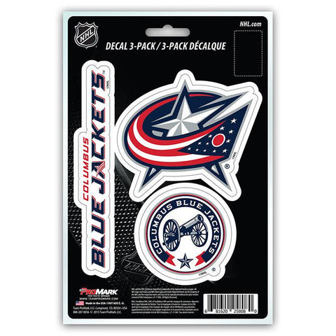 Columbus Blue Jackets Decal Die Cut Team 3 Pack - Team Fan Cave