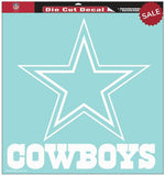 Dallas Cowboys Decal 8x8 Die Cut White