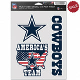 Dallas Cowboys Decal Multi Use Fan 3 Pack