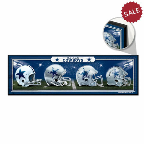 Dallas Cowboys Sign 9x30 Wood Helmets Design - Special Order