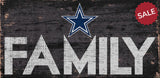 Dallas Cowboys Sign Wood 12x6 Family Design - Special Order