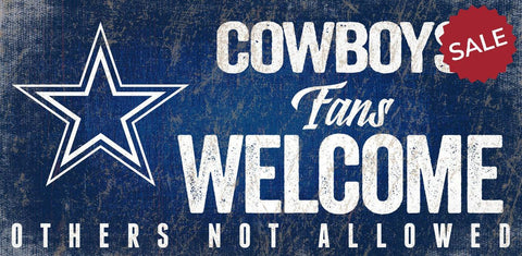 Dallas Cowboys Wood Sign Fans Welcome 12x6