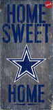 Dallas Cowboys Wood Sign - Home Sweet Home 6"x12"-0