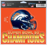 Denver Broncos 5x6 Color Ultra Decal Super Bowl 50 Champion - Team Fan Cave