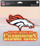 Denver Broncos Decal 8x8 Perfect Cut Color Super Bowl 50 Champion Design - Team Fan Cave