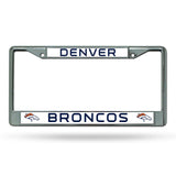 Denver Broncos License Plate Frame Chrome-0