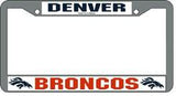 Denver Broncos License Plate Frame Chrome