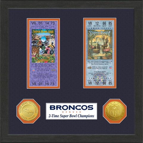 Denver Broncos Super Bowl Ticket Collection Plaque - Team Fan Cave