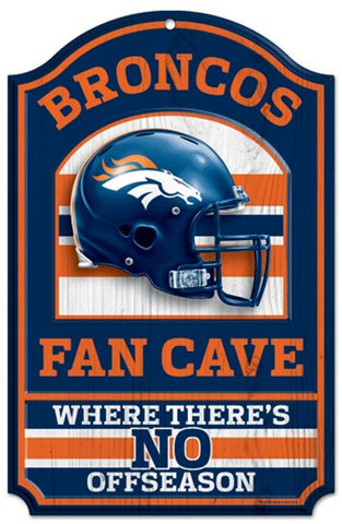 Denver Broncos Wood Sign - 11"x17" Fan Cave Design-0