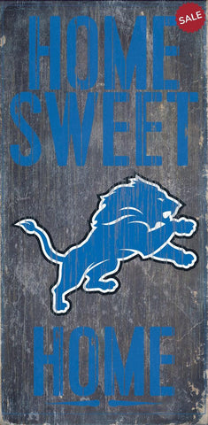 Detroit Lions Wood Sign - Home Sweet Home 6"x12"