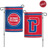 Detroit Pistons Flag 12x18 Garden Style 2 Sided - Special Order