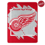 Detroit Red Wings Blanket 46x60 Micro Raschel Dimensional Design Rolled Special Order