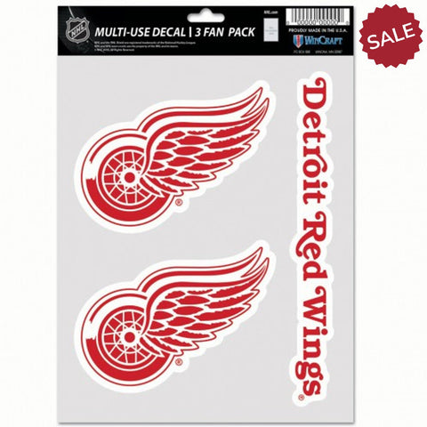 Detroit Red Wings Decal Multi Use Fan 3 Pack