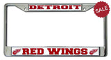 Detroit Red Wings License Plate Frame Chrome