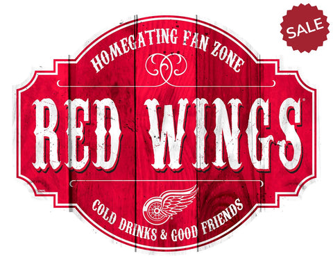 Detroit Red Wings Sign Wood 12 Inch Homegating Tavern - Special Order