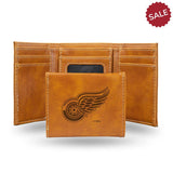 Detroit Red Wings Wallet Trifold Laser Engraved