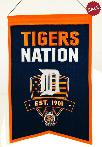 Detroit Tigers Banner 14x22 Wool Nations