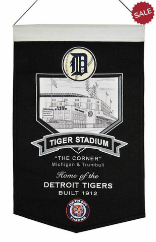 Detroit Tigers Banner 15x24 Wool Stadium Tiger Stadium