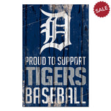 Detroit Tigers Sign 11x17 Wood Proud to Support Design - Special Order