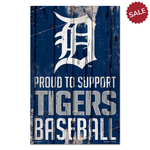 Detroit Tigers Sign 11x17 Wood Proud to Support Design - Special Order