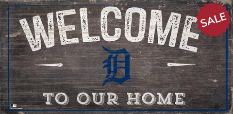 Detroit Tigers Sign Wood 6x12 Welcome To Our Home Design - Special Order